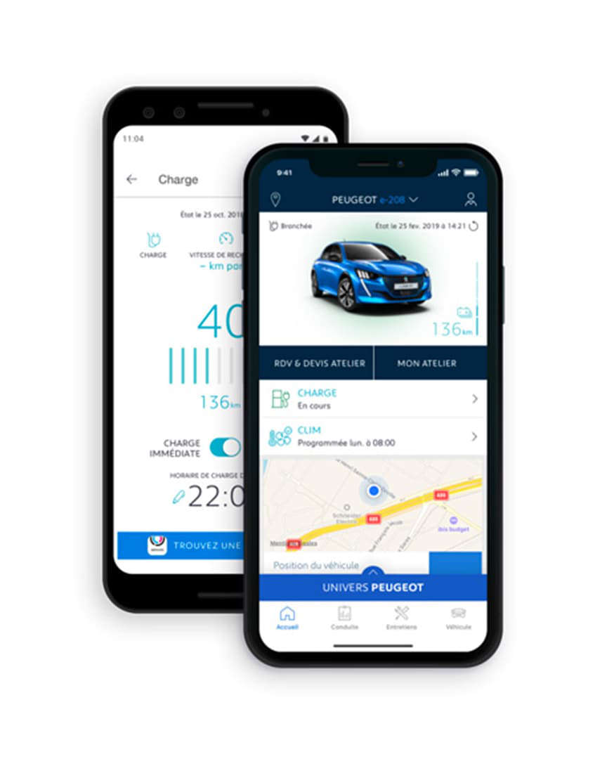 Застосунок MYPEUGEOT на екрані смартфона