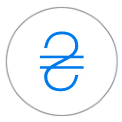 Символ гривні синього кольору