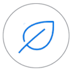 Піктограма листочка синього кольору